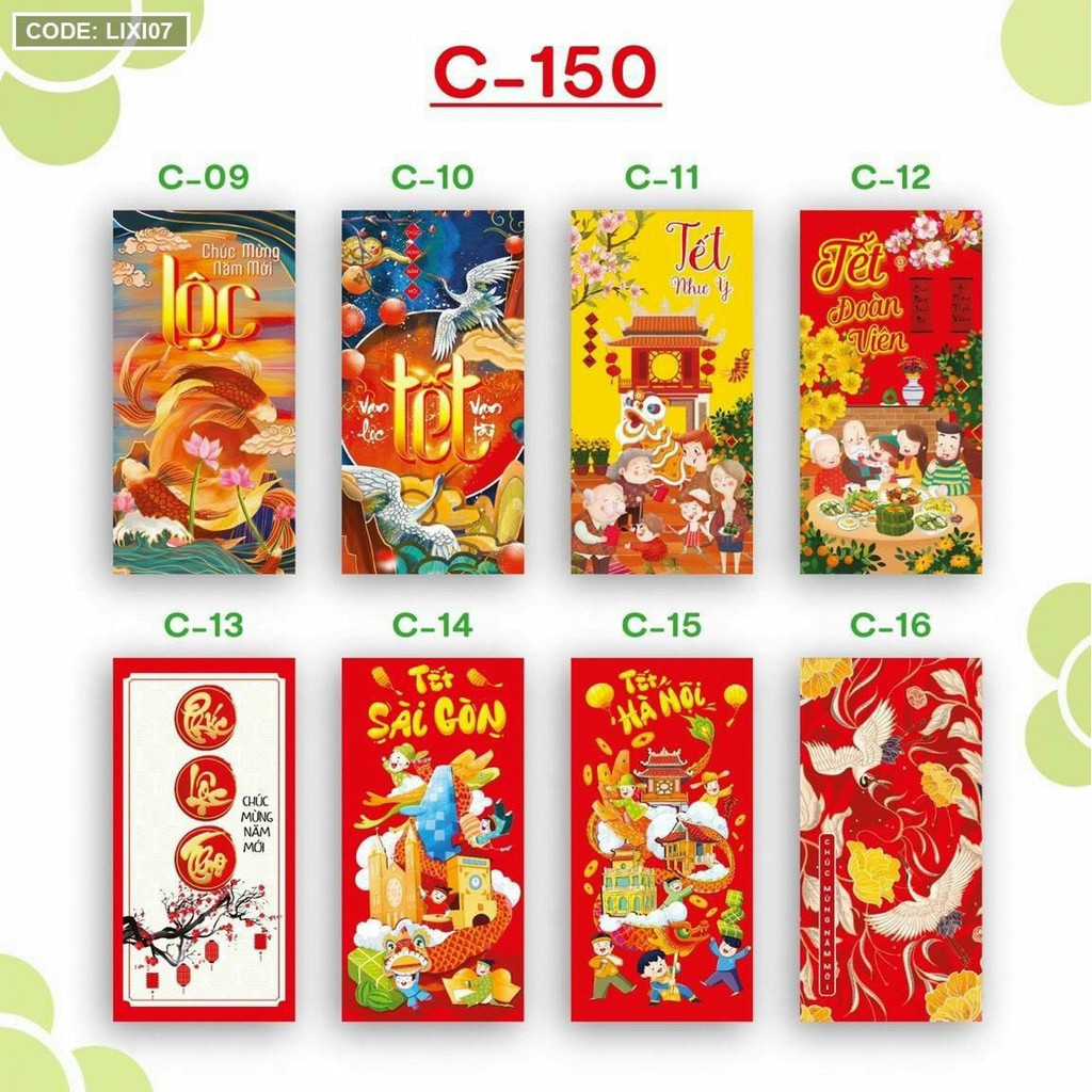 Bao Lì Xì 2023 giá rẻ tết độc lạ Màu Đẹp , dễ thương