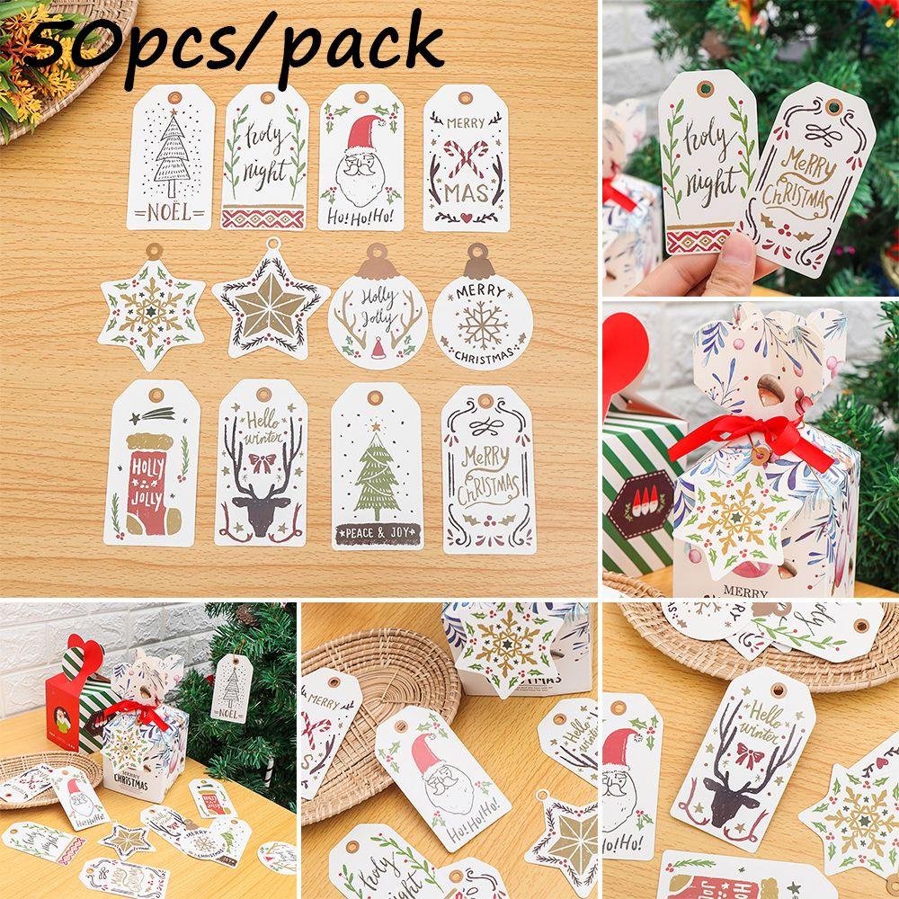 Set 50 Thẻ Giấy Treo Trang Trí Cây Thông Noel