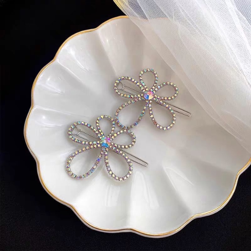 Kẹp Tóc Đính Đá Kim Cương Màu Sắc Phong Cách Hàn Quốc Tinh Tế Thời Trang Cho Nữ