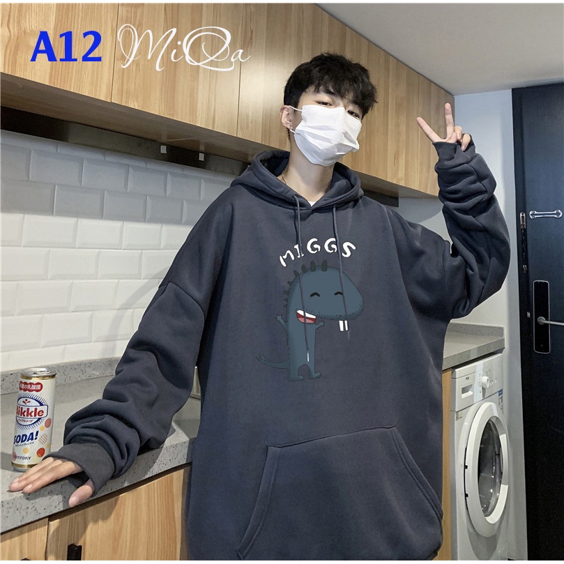 Áo Nỉ Bông Thời Trang UNISEX Hoạ Tiết Khủng Long 2 Răng Ngộ Nghĩnh 🦕 / HOODIE FREESIZE 💜 MiQa 💜 #17 | BigBuy360 - bigbuy360.vn