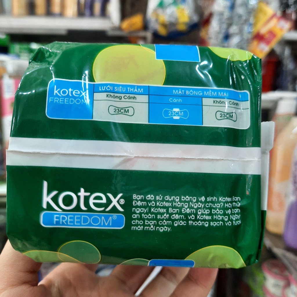 (Mặt bông)Băng vệ sinh Kotex Freedom dày cánh 8 miếng/gói