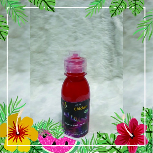 Màu Đổ Loang Chicken 5D Chai 100ml DIY Đổ Màu Acrylic Tượng Gấu Bearbrick, Tập Vẽ Tranh Độc Đáo