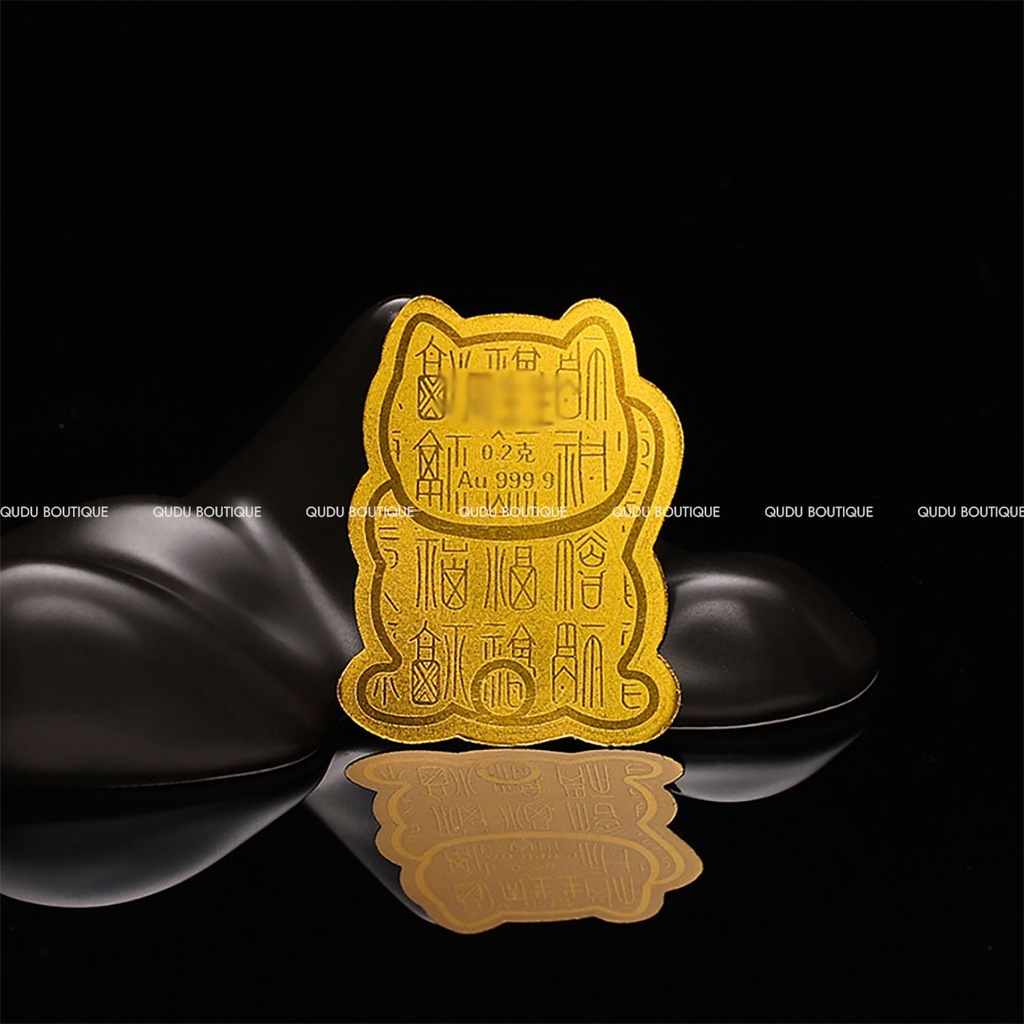 Mèo Thần Tài Vẫy Tay Phát Tài Phát Lộc May Mắn Sticker Dán Qudu