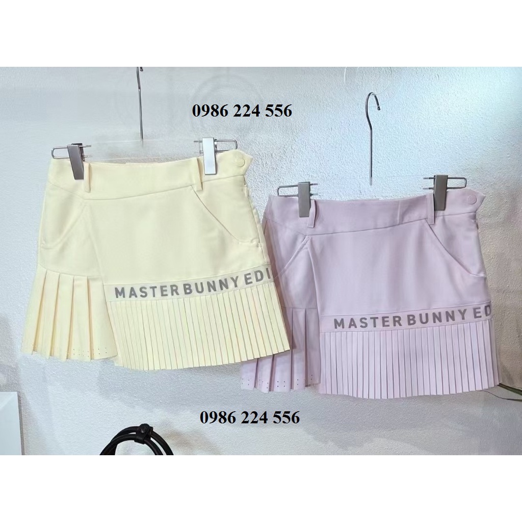 Set áo dài tay kèm chân váy golf nữ MBE thể thao Hàn Quốc co giãn 4 chiều cao cấp