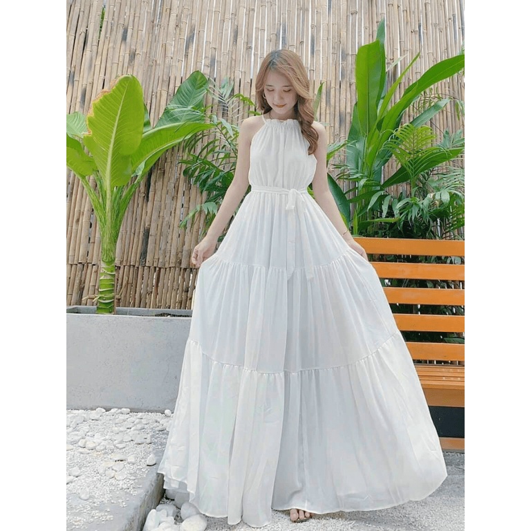 Váy Hai Dây Dáng Suông Dài, Đầm 2 Dây Maxi Đi Biển