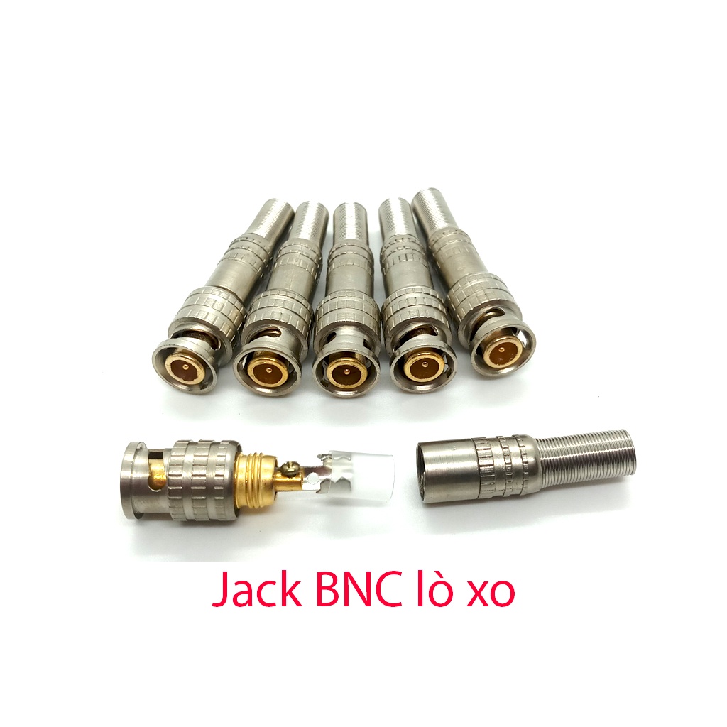 Jack BNC lò xo, BNC F5, DC,Jack DC đực cái, dây dc 12v nối nguồn và tín hiệu camera.