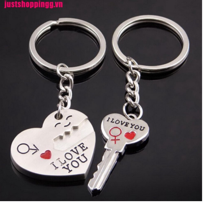 2 Móc khóa hợp kim hình trái tim độc đáo, lãng mạn dùng làm quà tặng ngày Valentine cho cặp đôi