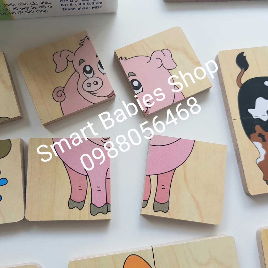 Đồ chơi gỗ Winwintoys Bộ ghép hình 10 con vật