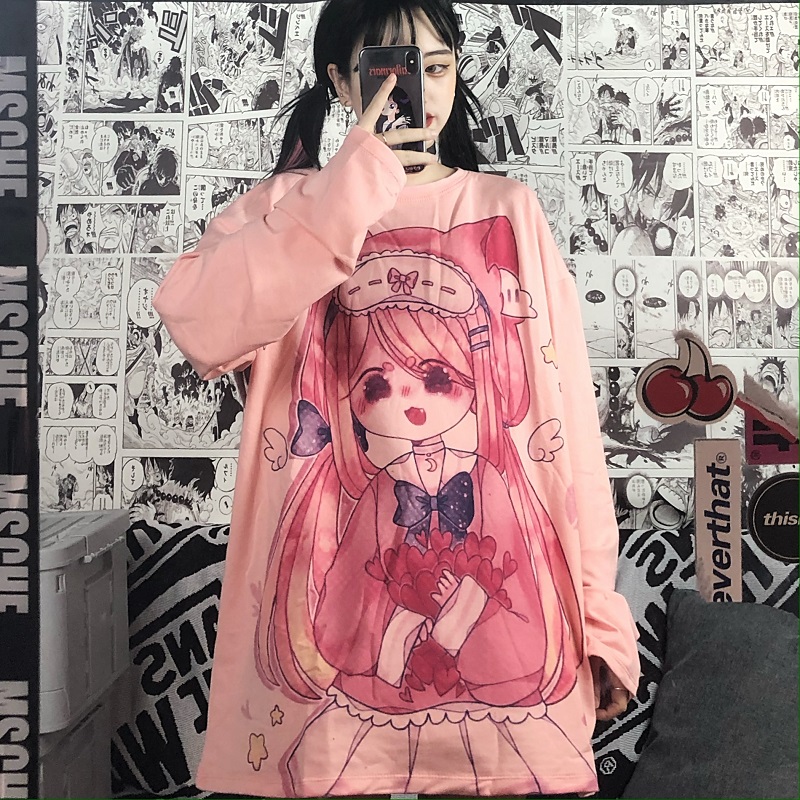 Áo Thun Dài Tay Mềm Mại In Họa Tiết Anime Xinh Xắn | BigBuy360 - bigbuy360.vn