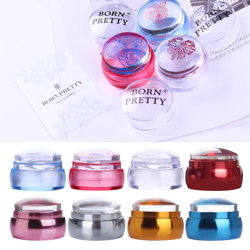 Bộ dụng cụ in hình móng tay nghệ thuật Born Pretty bằng silicone trong suốt có dụng cụ cạo