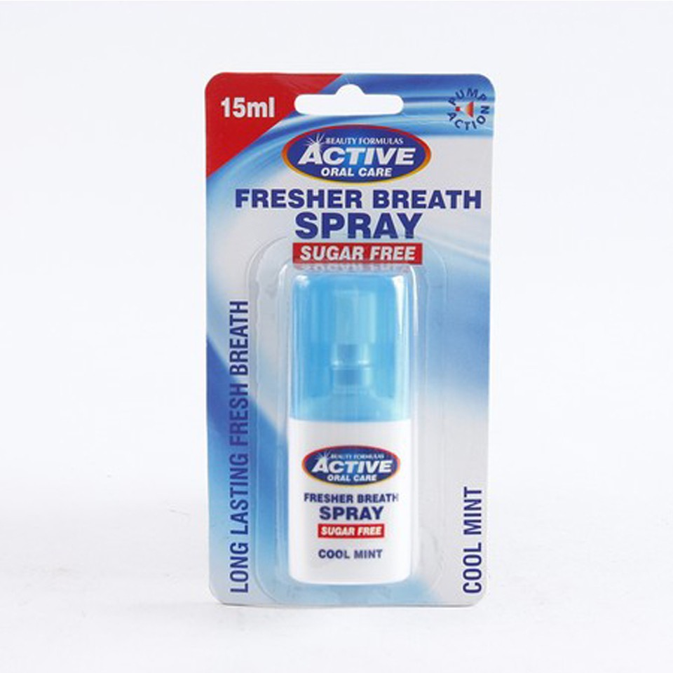 Xịt Thơm Miệng Anh Quốc Beauty Formulas Fresher Breath Spray Cool Mint 15ml