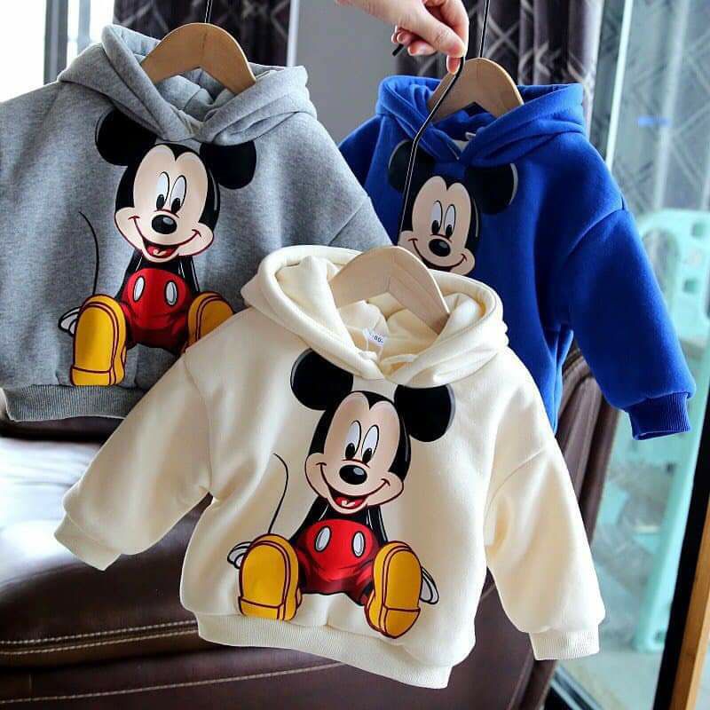 Áo hời,áo nỉ bông có mũ in hình mickey siêu nét cho bé