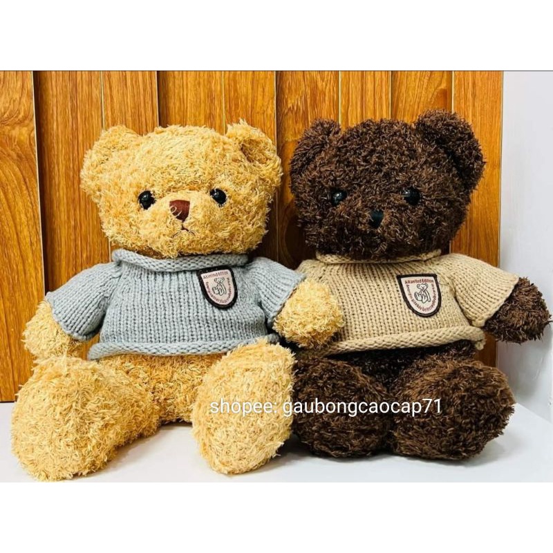 35cm 50cm GẤU BÔNG 𝐂𝐀𝐎 𝐂𝐀̂́𝐏 Teddy mặt áo len - Đồ Chơi Nhồi Bông Ms5
