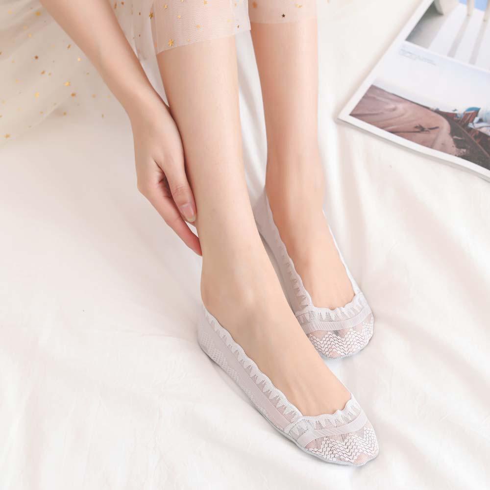 Vớ Cotton Lưới Miệng Nông Thoáng Khí Không Đường May Thời Trang Mùa Hè