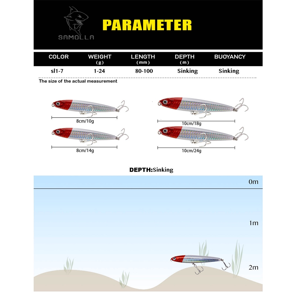 Mồi Câu Cá Giả Có Mắt 10g14g18g24g 75mm 95mm