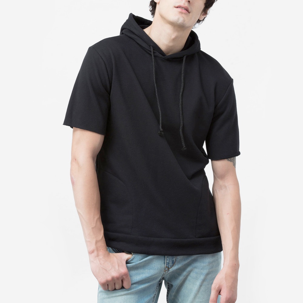 Áo thun tay lỡ có mũ / Áo hoodie unisex ngắn tay