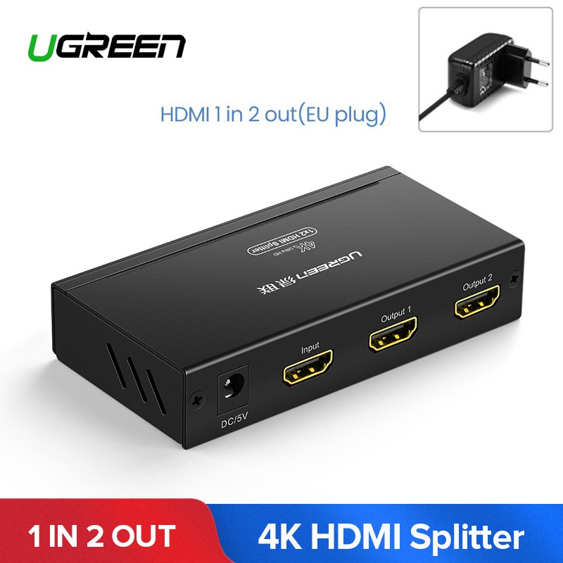 Bộ chia HDMI 1 vào 2 ra hỗ trợ Full HD Ugreen 40201 Chính hãng MM132