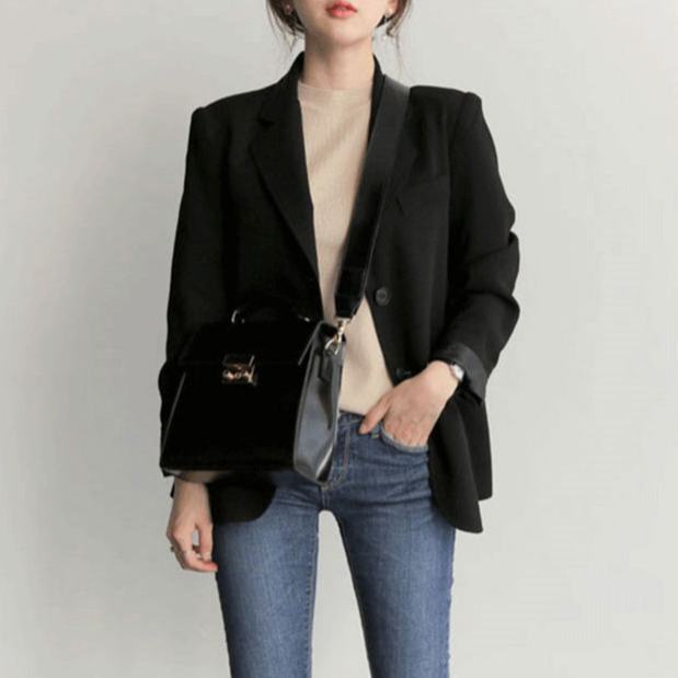 Áo khoác blazer màu đen thời trang nữ Hàn Quốc