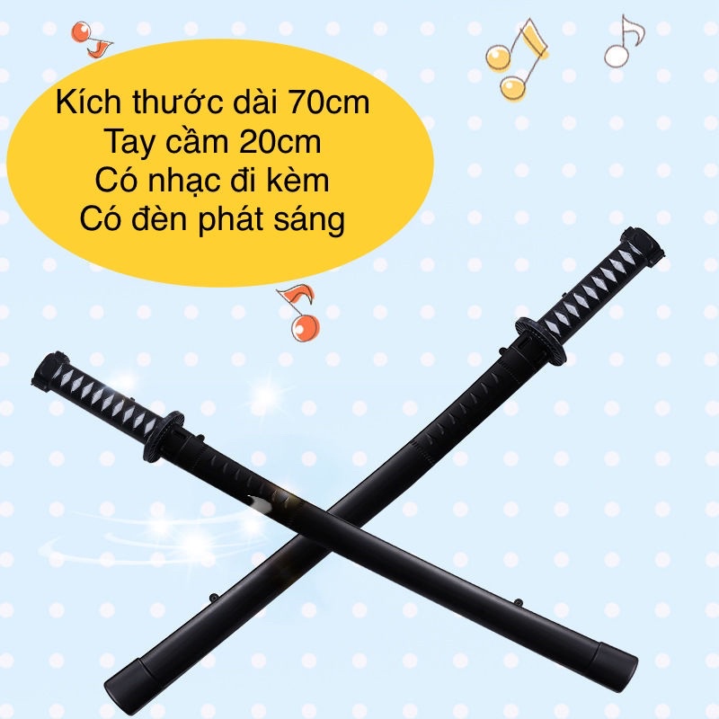 Đồ chơi kiếm nhựa katana có đèn có âm thanh vui nhộn