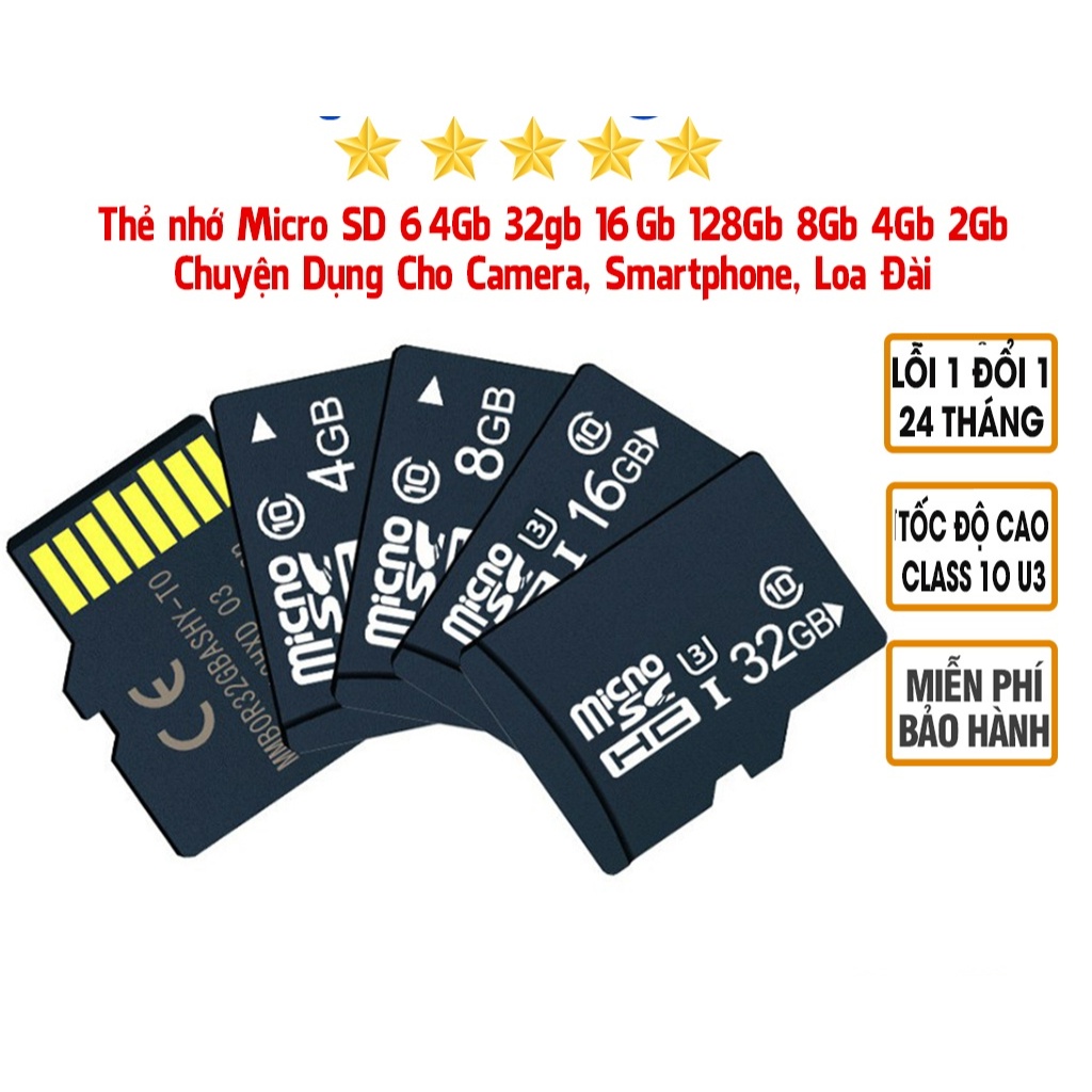 Thẻ nhớ 32gb/64gb/16gb/8gb/4gb/2gb, Tốc độ cao chuyên dụng camera, smartphone, loa đài, đầu đọc thẻ