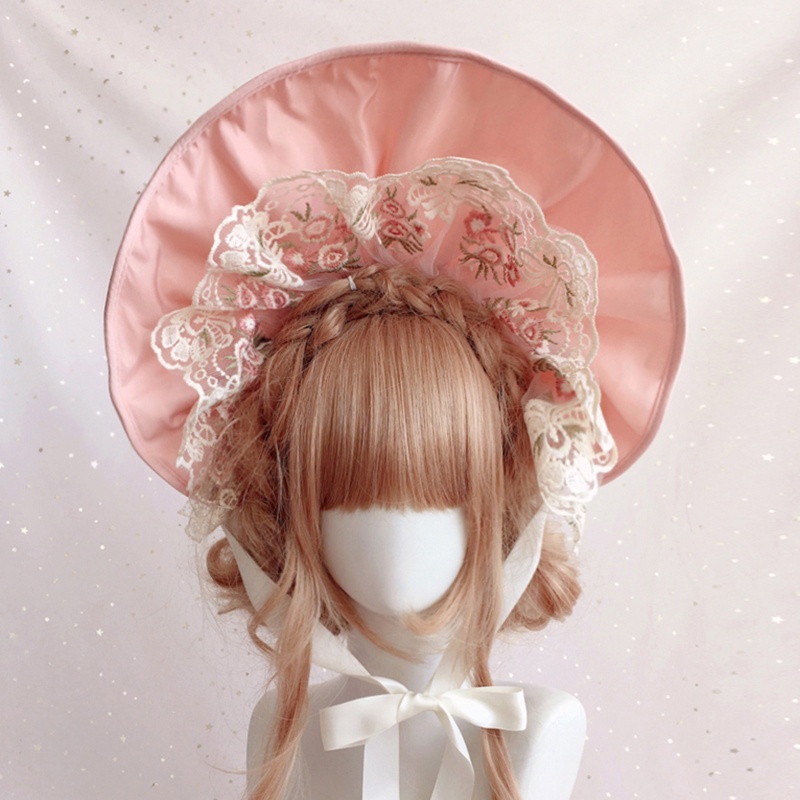 Mũ Bonnet Đính Ruy Băng Phong Cách Lolita Cho Nữ