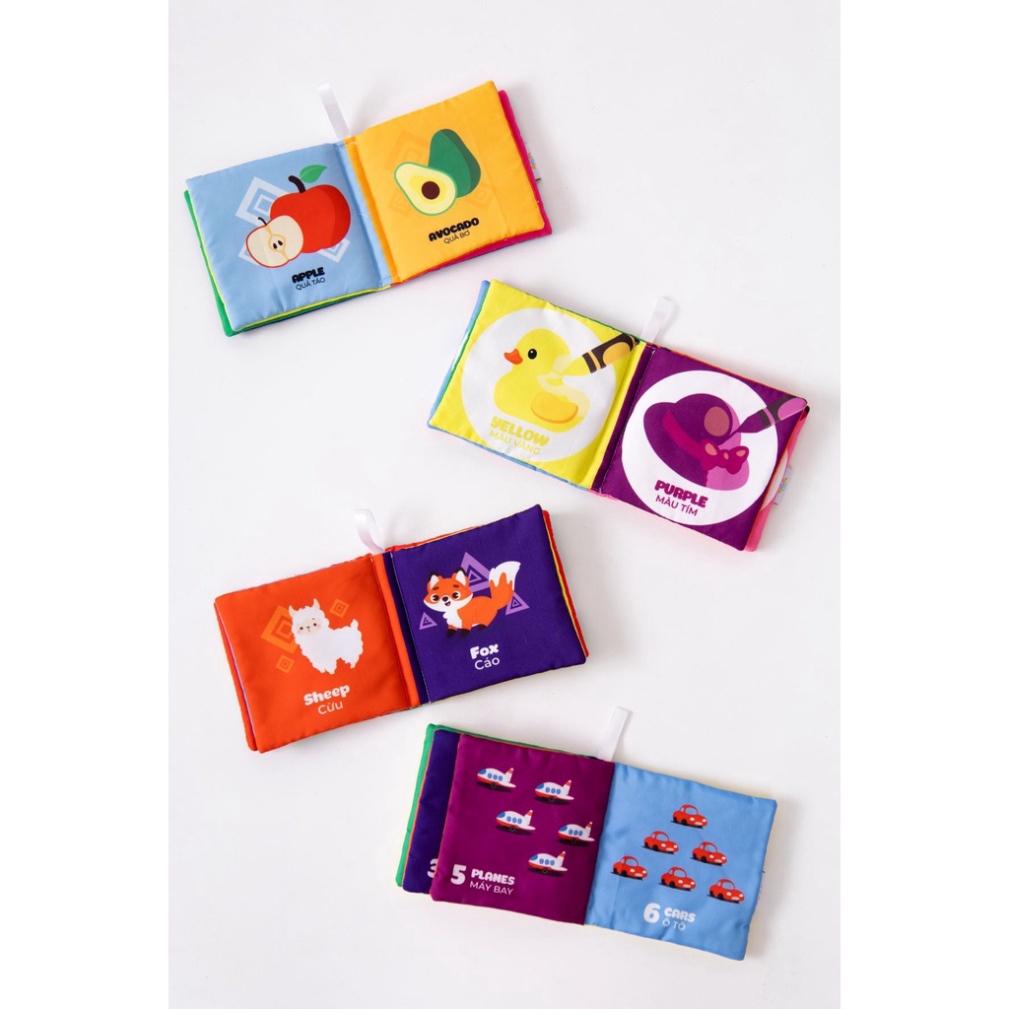 Bộ 4 sách vải cho trẻ nhỏ song ngữ Lalala baby