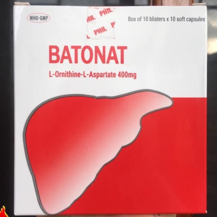 Bổ gan Batonat hộp 100 viên ⚡chính hãng⚡L-Ornithine-L-Aspartate 400mg