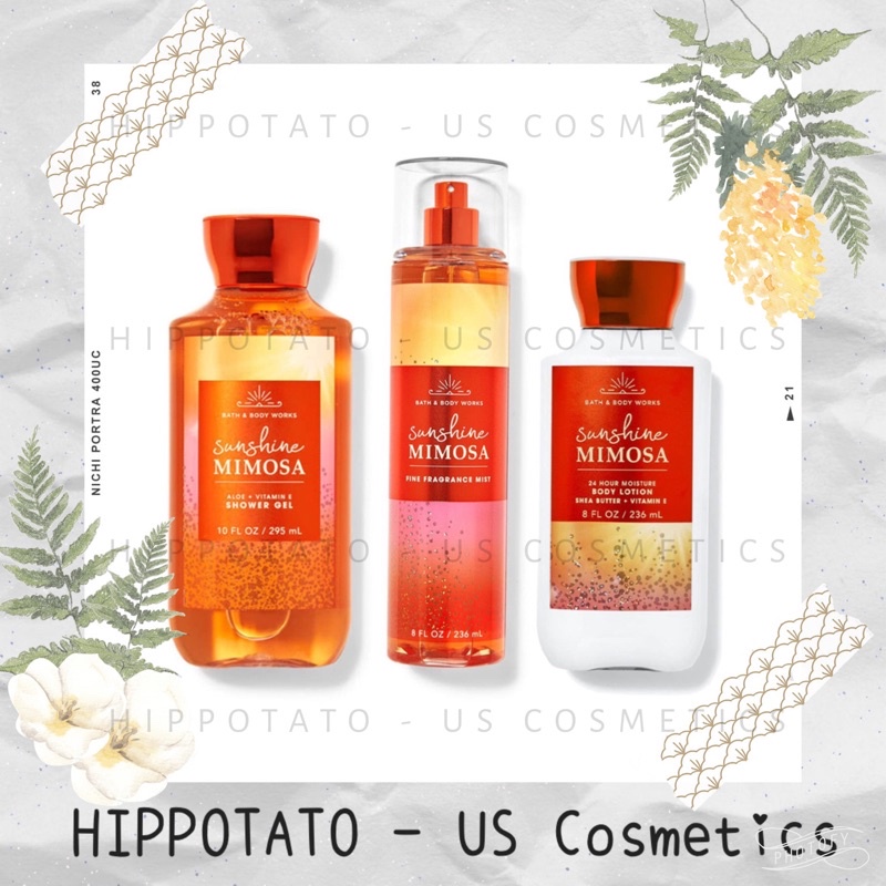 🌻 BBW Bath Body Works - Sunshine Mimosa - Set 3 sản phẩm chăm sóc cơ thể - Fullsize