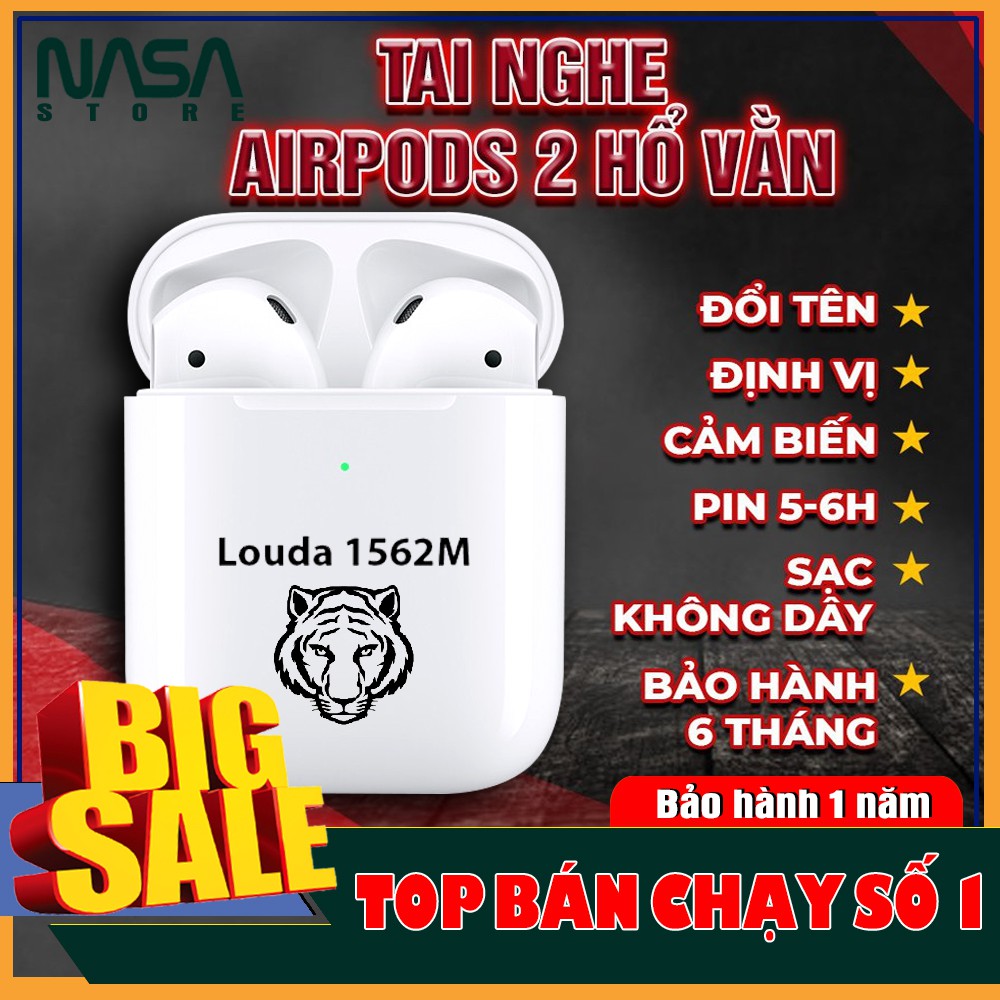 Airpods 2 - Chip Louda Hổ Vằn ANC  Tai nghe bluetooth Airpods 2   Phiên Bản Cao Cấp Nhất - BẢO HÀNH ĐỔI MỚI