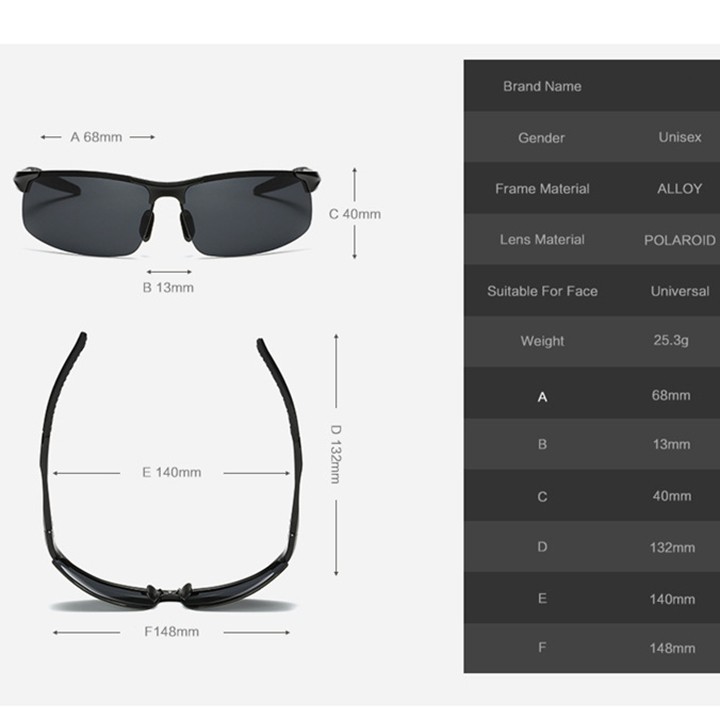 kính nam thời trang ⚡ FREESHIP ⚡Kính râm phân cực thể thao A8177 - Chống chói | BigBuy360 - bigbuy360.vn