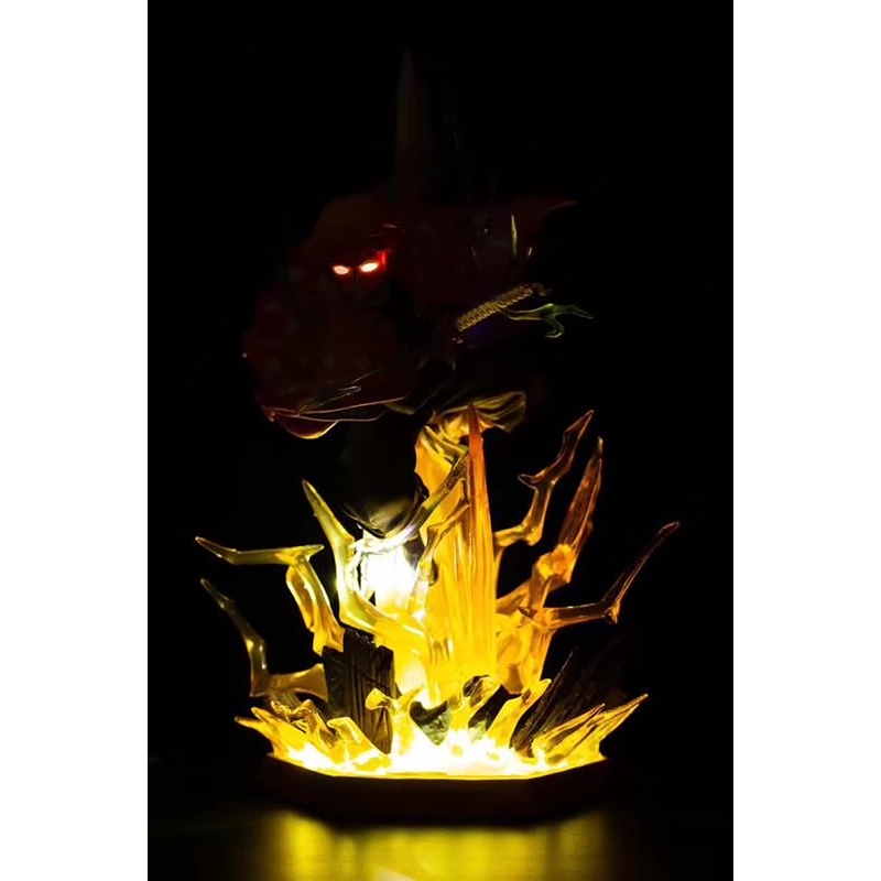 Mô Hình Nhân Vật Anime Demon Slayer Agatsuma Zenitsu Hai Đầu Có Đèn LED Dạ Quang 35Cm Để Bàn Trang Trí