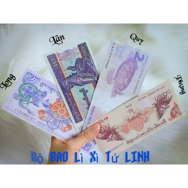 Bộ 40bao lì xì tứ linh
