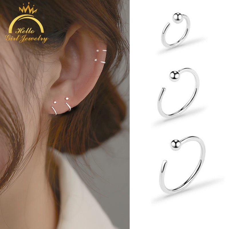 Bông Tai Bạc Dạng Chuỗi Hạt Tròn Nhỏ Đơn Giản Không Gây Dị Ứng Thời Trang Cho Nữ