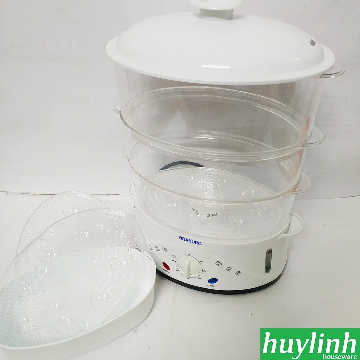 [Mã ELMS5 giảm 7% đơn 300K] Nồi hấp 3 tầng Braburg B3L - 8.5 lít | BigBuy360 - bigbuy360.vn