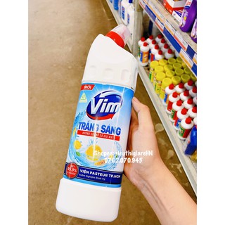 Tẩy bồn cầu nhà tắm VIM Trắng Sáng hương chanh sả dịu mát 880ml