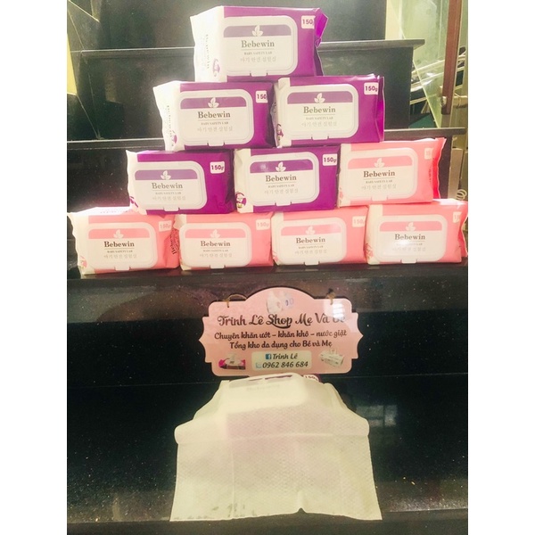 (Sỉ)Combo 10 hộp Khăn ướt khỗng lồ BEBEWIN HQ không mùi 750gam/gói