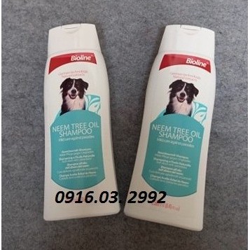 Sữa tắm ve rận cho chó Bioline 250ml, sữa tắm cho chó