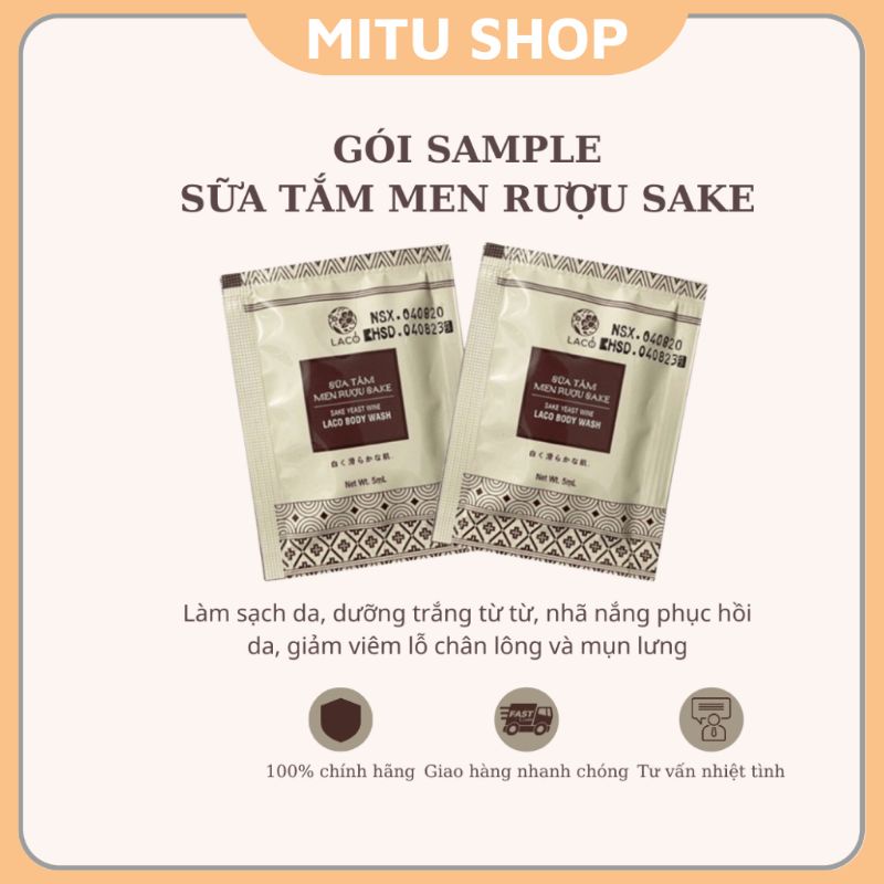 Gói test sữa tắm Sake Laco 5ml