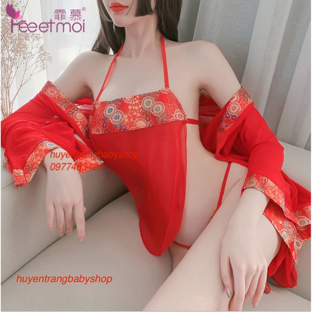 Yếm ngủ sexy tặng kèm áo choàng 1314 | BigBuy360 - bigbuy360.vn