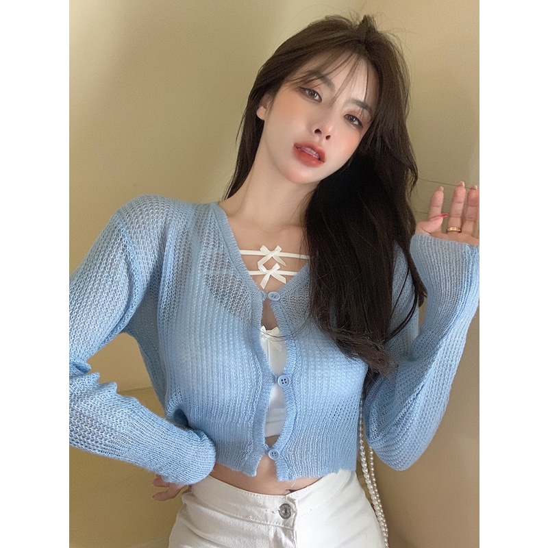 Áo Cardigan Dệt Kim Mỏng Dài Tay Chống Nắng Miguo 2021 Dành Cho Nữ | BigBuy360 - bigbuy360.vn