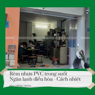 Rèm nhựa PVC 2mm KT Rộng 1,06m x Cao 2.95m - Ngăn lạnh điều hòa - Tặng phụ kiện kéo dồn gọn