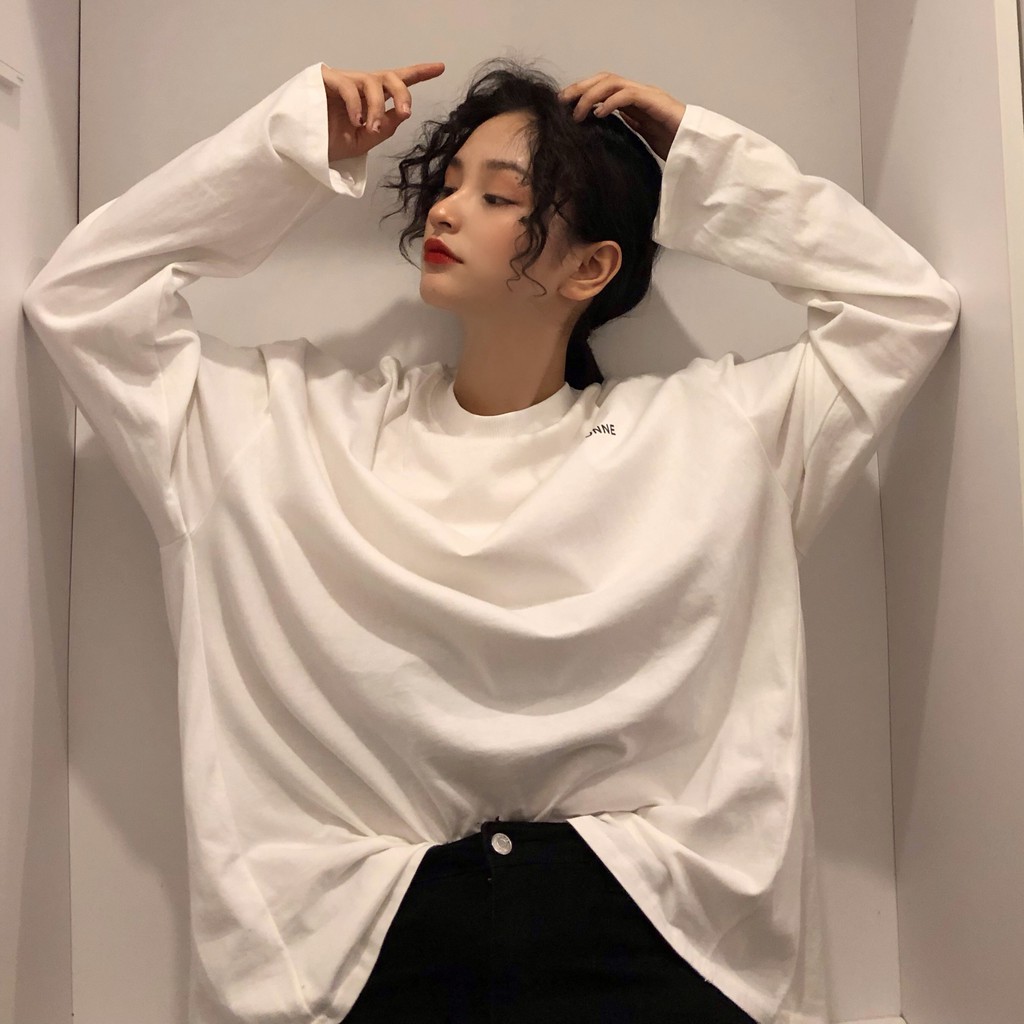 Áo thun tay dài form rộng LARACONNE NEKO.SG, Áo thun Streetwear Ulzzang SWT68