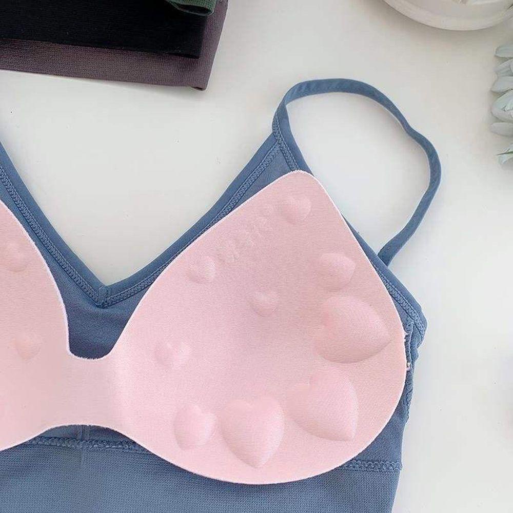 Áo Lót Không Đường May Có Đệm Nâng Ngực Màu Trơn Dây Mỏng Lưng Cho Nữ