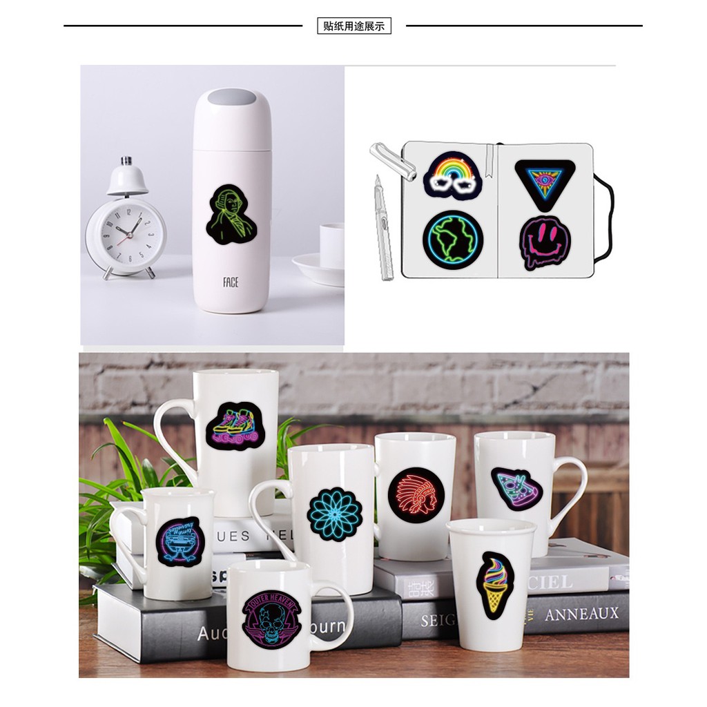 H125 - Sticker Màu Noen Valentine - PVC/ Hình dán Chống nước họa tiết