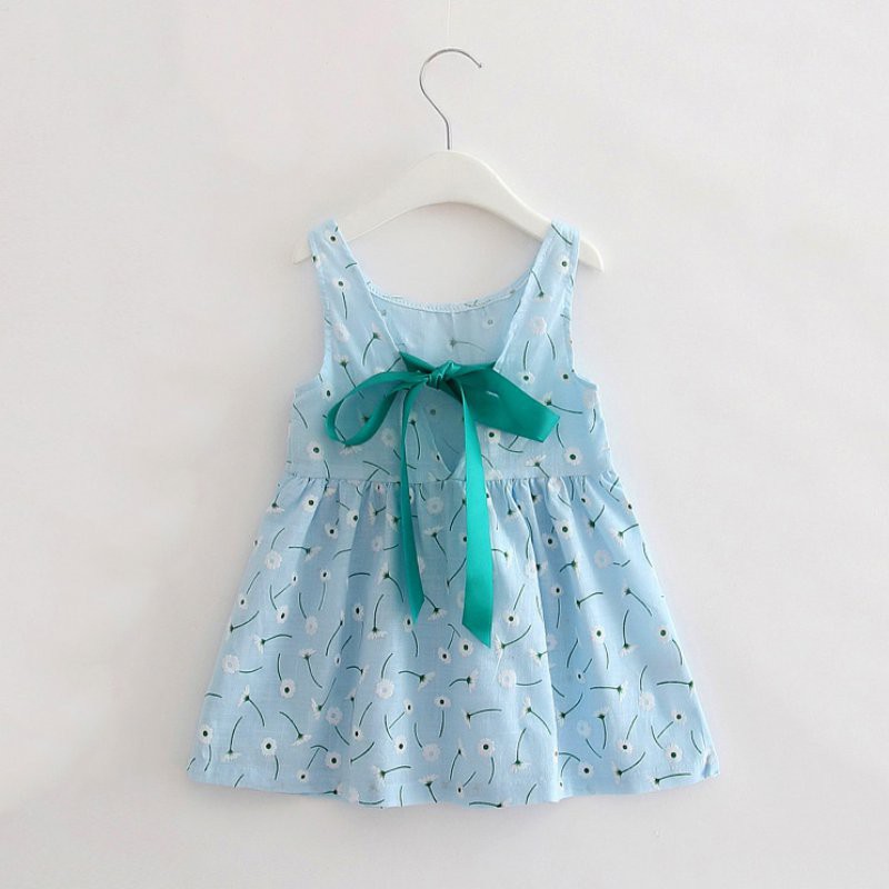 Đầm Xòe Không Tay In Họa Tiết Cho Bé Gái 8 Màu