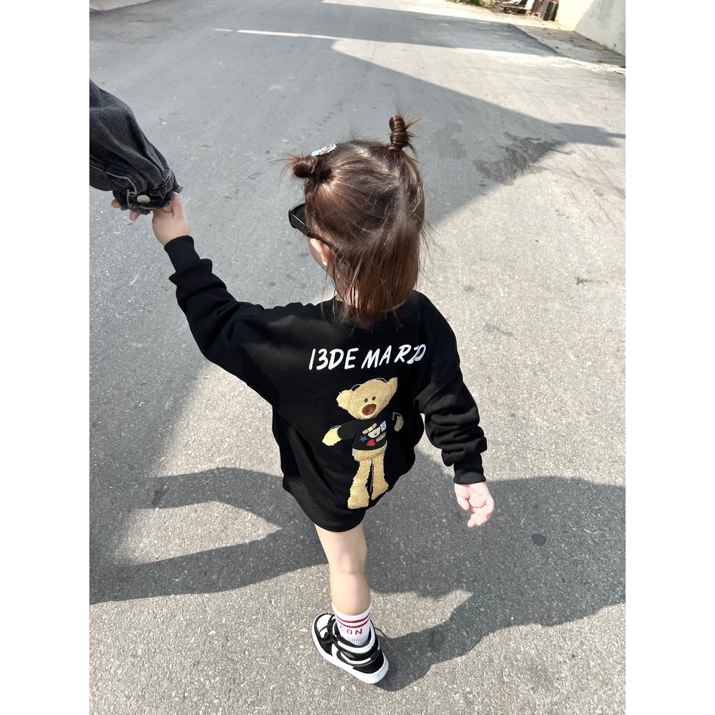 Áo sweater smile &amp; Demarzo cho bé , áo nỉ cổ tròn unisex , TP KIDs