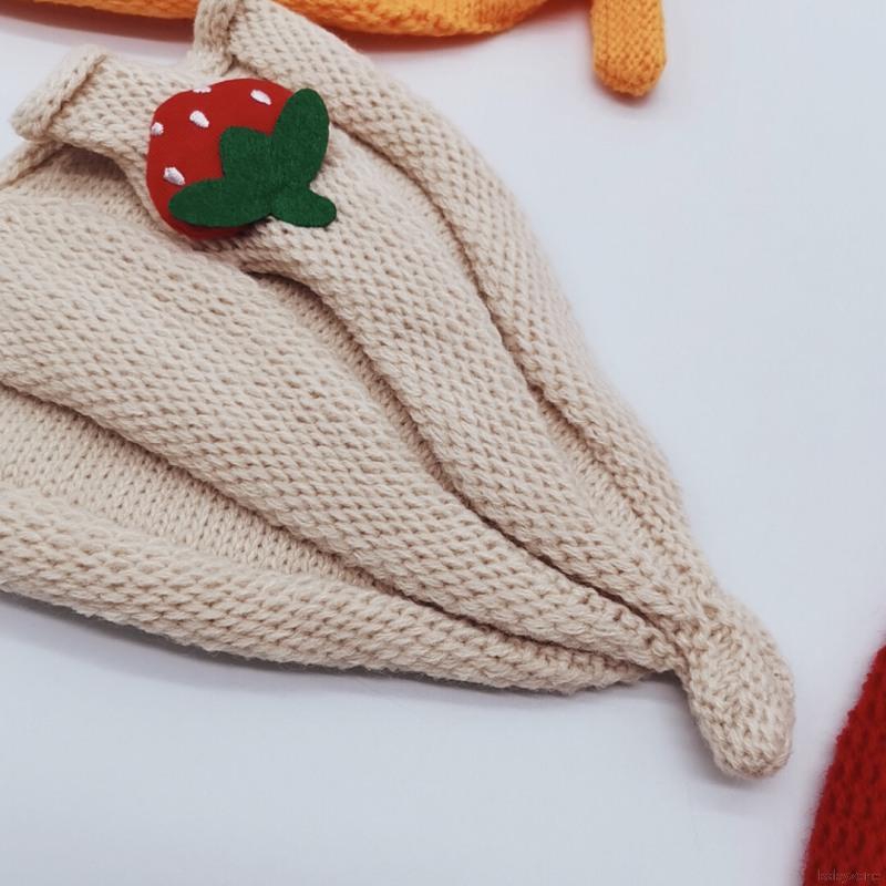 Mũ len trùm đầu họa tiết trái dâu đáng yêu dành cho bé