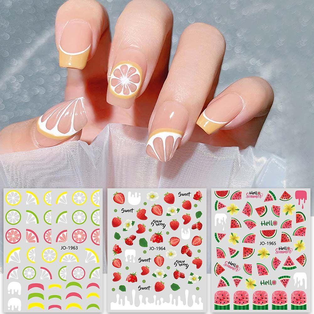 Miếng Dán Trang Trí Móng Tay Hình Trái Cây Mùa Hè Xinh Xắn