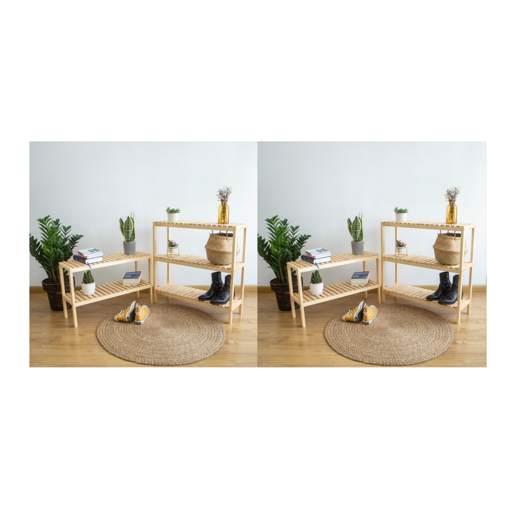 Kệ Gỗ Thông Tự Nhiên - Kệ Gỗ 2 Tầng Đa Năng Siêu Đẹp - Thanh Lí Hàng Mới 100%.