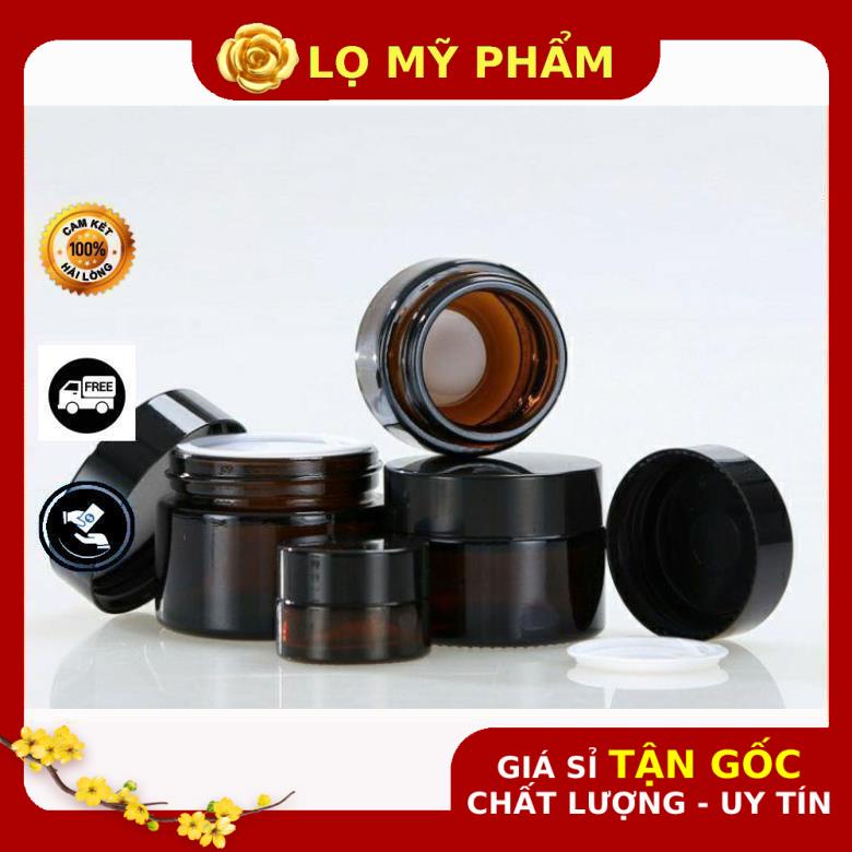 Hủ Đựng Kem ❤ GIÁ TỐT NHẤT ❤ [Sỉ 3.9k] Hủ Chiết Kem Thủy Tinh Nâu 5g,10g,15g,20g , hủ đựng kem , phụ kiện du lịch